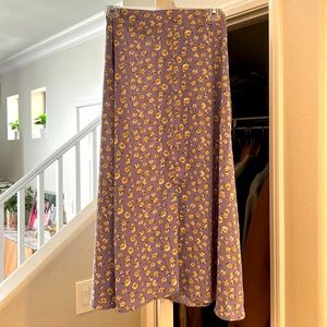brand New soft purple with soft blush flowers midi skirt